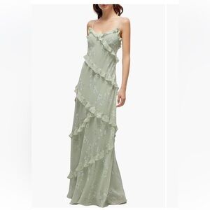 Dressy Collection- Sage Green Ruffle Dress